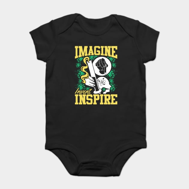 Imagine Invent Inspire Science Baby Bodysuit by The WYLD Tribe